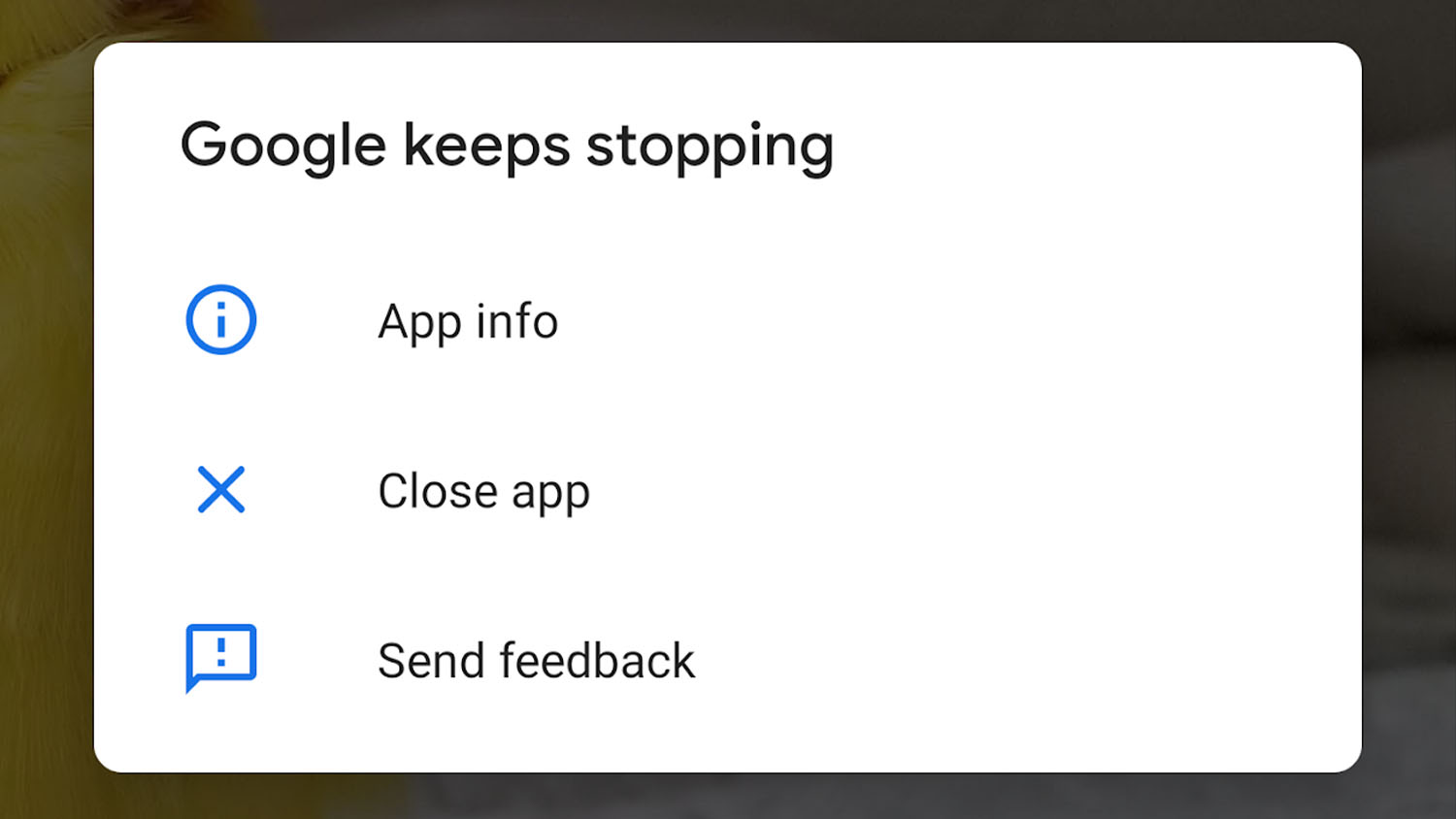 Google Keeps Stoping Error